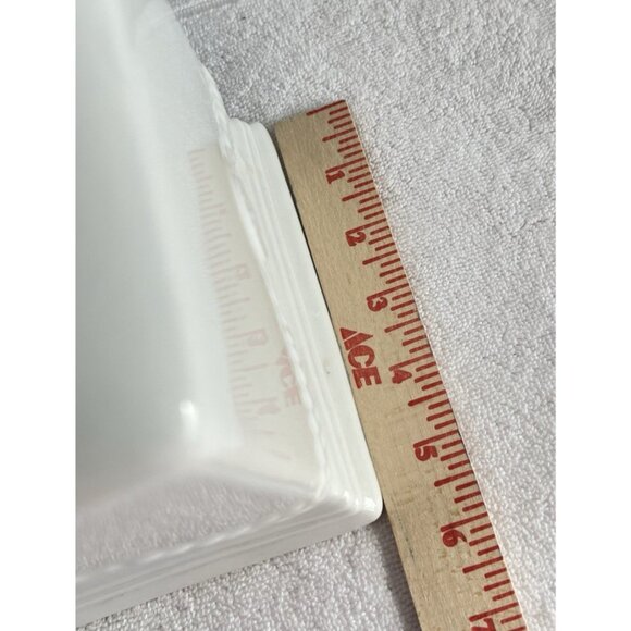 Elyse Fine Porcelain Tissue Box Cover White European ART DECO Leaf Swag 6"x 6" - Picture 5 of 10